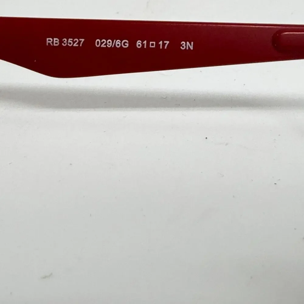 Ray Ban‎ RB3527L 029/6G Gunmetal Red Sunglasses 61-17 3N H5123